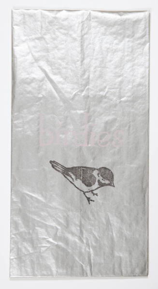 Untitled (silver bag with bird stamp)