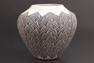 Black-on-white pattern jar