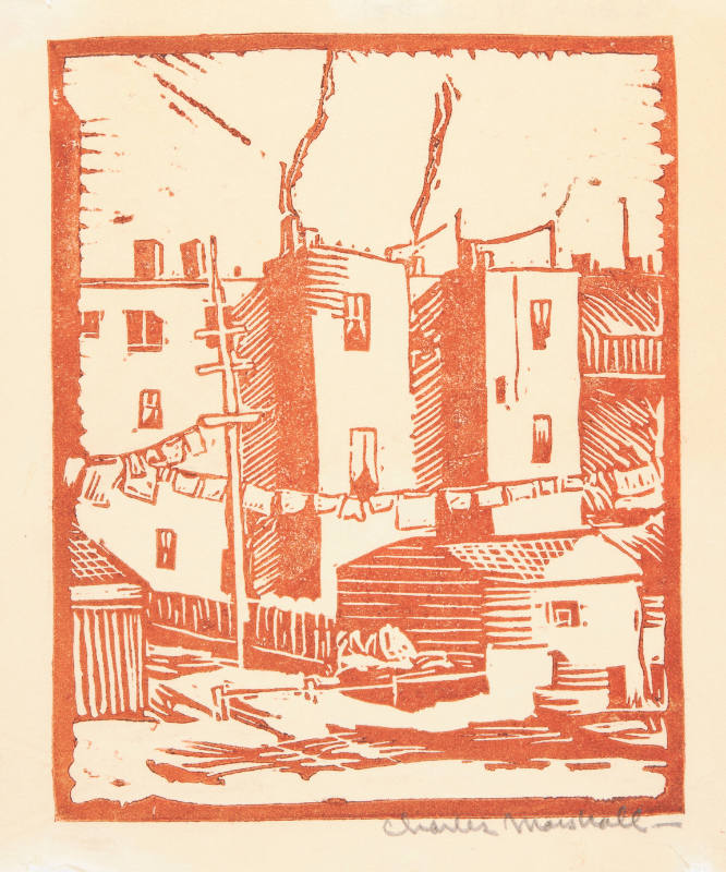 Title unknown (clotheslines and buildings)