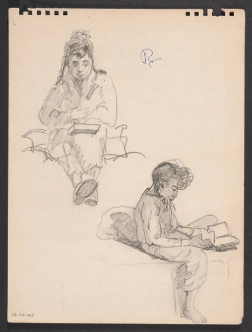 Title unknown (Marianne seated- figure studies (12-14-45))