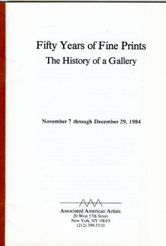 Fifty Years of Fine Prints: The History of the Gallery