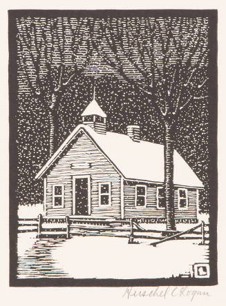 Title unknown (schoolhouse in snow)