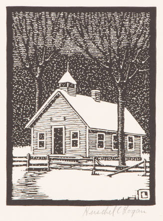 Title unknown (schoolhouse in snow)