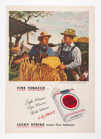 Advertisement for Lucky Strike featuring Ernest Fiene's Loadin' for Town