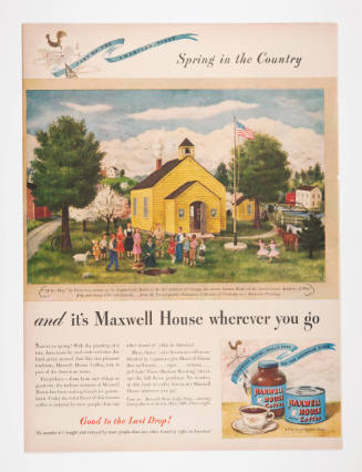 Advertisement for Maxwell House featuring Doris Lee's Arbor Day