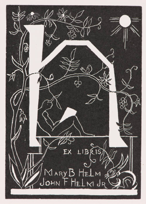 Bookplate for Mary B. Helm & John F. Helm