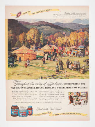Advertisement for Maxwell House featuring Aldro T. Hibbard's Country Fair