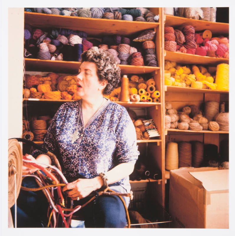 George M. Kren, Janet Kuemmerlein (fiber artist), in her studio, Central Street, Kansas City, M…
