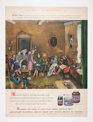 Advertisement for Maxwell House featuring a painting by Richard Munsell