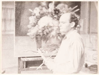 John Steuart Curry, John Steuart Curry in his studio, ca. 1934, gelatin silver print, 12 x 9 in…