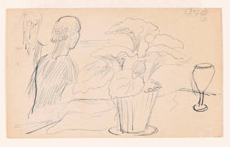 Man and Woman with Flower Pot Sketch