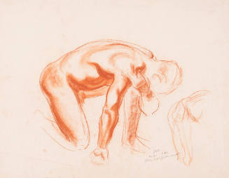 Crouching Nude (study for Department of Justice Mural)