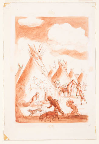 The Indian Village, illustration study