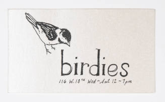 Untitled (business card for "Birdies" store)