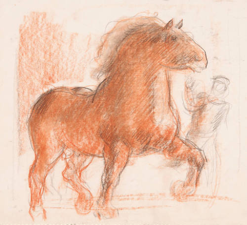 Horse and Man Entering the Circus Ring