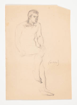 Study of a seated male nude (recto) and study of a standing female nude (verso)