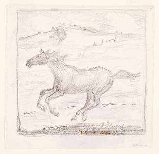 Running Horse study (recto) and Cow study (verso)