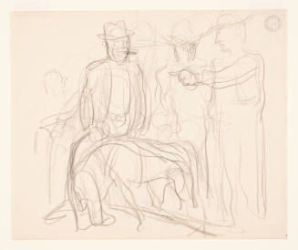 Sketch of Men With Dog