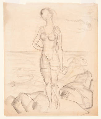 Sketch of a Woman on a Beach