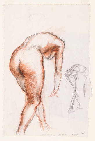 Bending Female Nude No. 5 (recto) and Study of John Brown (verso)