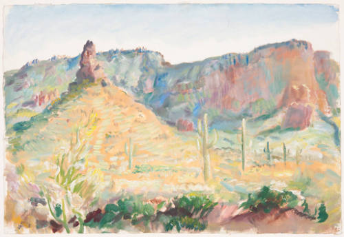 John Steuart Curry, Arizona #2 (Weaver's Needle, Superstition Mountain), ca. 1942, oil on paper…