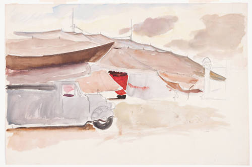 Circus Sketch (Tents and Car)