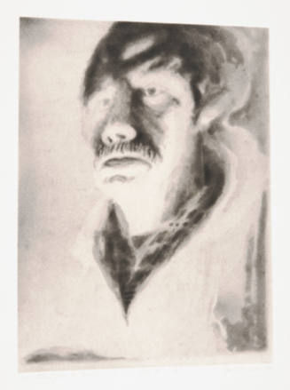  James Butler, Self Portrait for the Barrier Suite, 1981, Spit-bite aquatint on paper, 16 7/8 x…