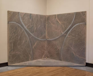 Shirley Smith, Soft Landing, 1970, Acrylic on unbleached muslin and acrylic on stone, 66 x 89 x…