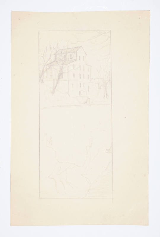 Herschel C. Logan, title unknown (old tunnel mill Winfield, KS), 1921, graphite, 9 x 5 3/4 in.,…