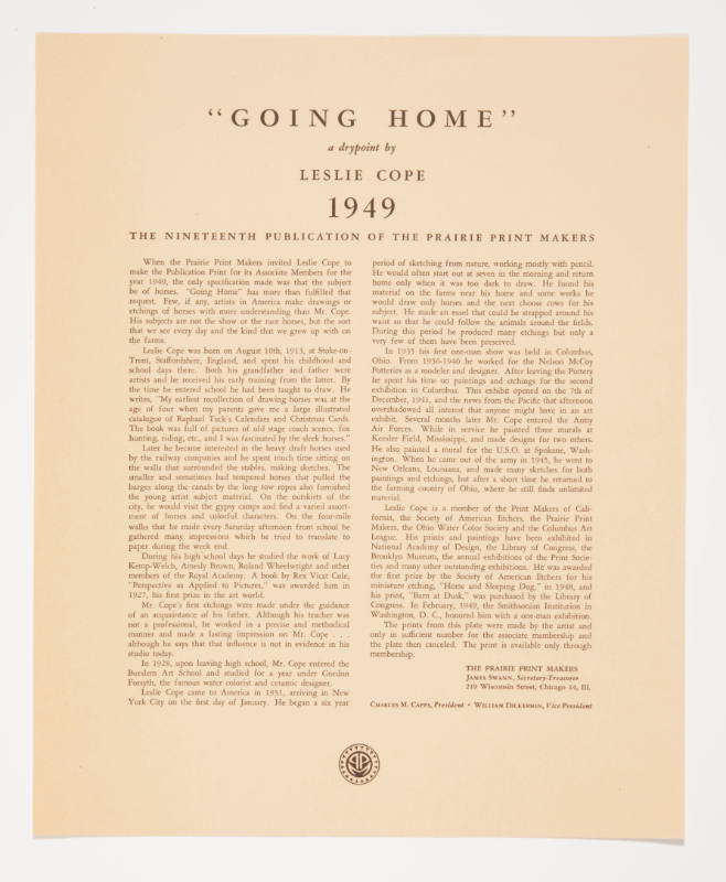 "Going Home" leaflet