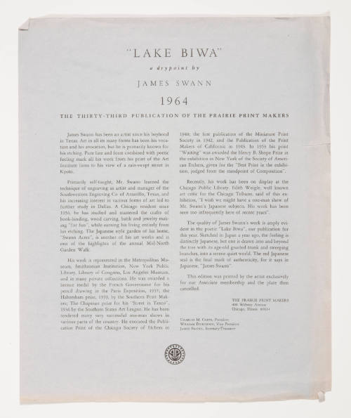 "Lake Biwa" leaflet