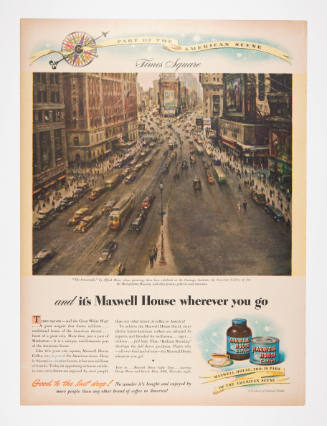 Advertisement for Maxwell House featuring Alfred Mira's The Crossroads