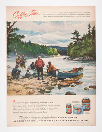 Advertisement for Maxwell House featuring a painting by Ogden Pleissner