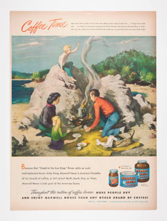 Advertisement for Maxwell House featuring a painting by Lawrence Beall Smith