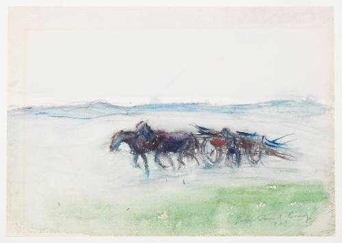 Sketch, Horse and Wagon