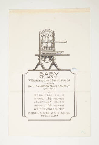 Herschel C. Logan, Study for The American Hand Press (baby reliance), 1980, ink and graphite, 1…