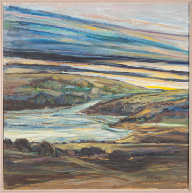 Oscar Vance Larmer, Living Waters Ranch, 1999, oil on canvas, 40 x 40 in., Kansas State Univers…