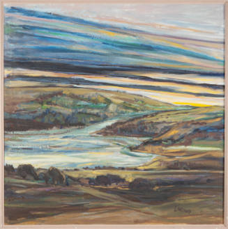 Oscar Vance Larmer, Living Waters Ranch, 1999, oil on canvas, 40 x 40 in., Kansas State Univers…
