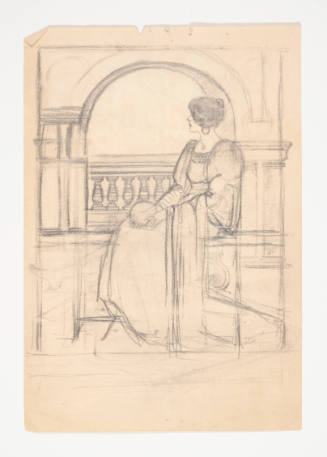 Woman with orb preparatory drawing (recto) and seated woman preparatory drawing (verso)