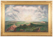 John Steuart Curry (United States), Sunrise (Sunrise Over Kansas) (pre-conservation), 1935, oil…