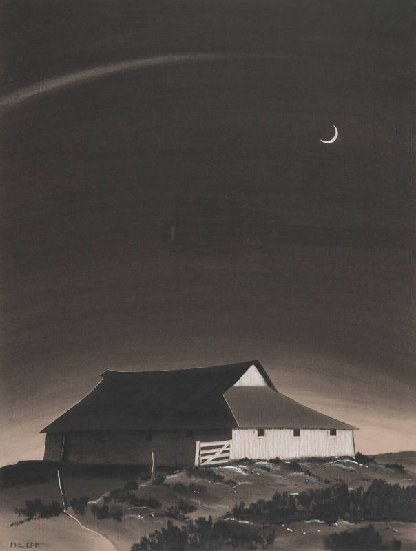 Barn and Moon