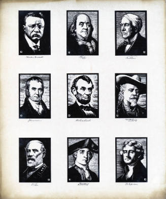 Portraits of 12 Famous Americans (Roosevelt - Jefferson)