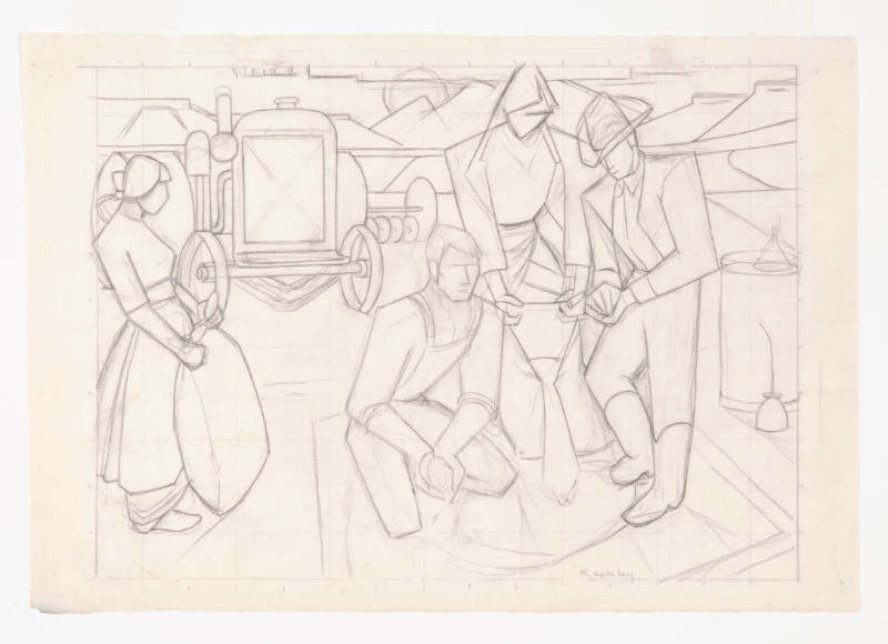 Title unknown (study for New Deal mural)