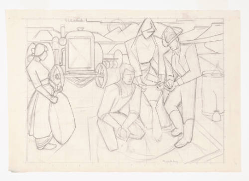 Title unknown (study for New Deal mural)