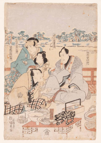 Panel from polyptych (four actors in a kabuki scene)
