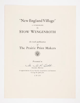 "New England Village" pamphlet