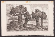 Sven Birger Sandzén, Cedars in the Foothills, 1922, lithograph, 15 x 22 3/8 in., Kansas State U…