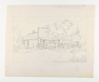 Herschel C. Logan, Study for General Store, 1925, graphite, 7 15/16 x 9 13/16 in., Kansas State…