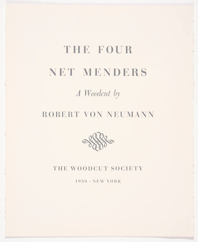 The Four Net Menders (print folio cover)