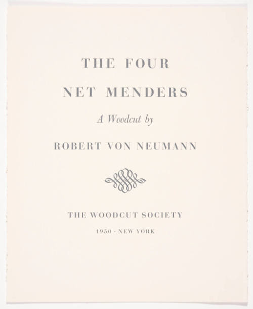 The Four Net Menders (print folio cover)